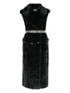 P.a.r.o.s.h Pathos Faux-fur Sleeveless Long Coat In Black