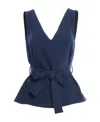 P.a.r.o.s.h Sleeveless Belted Top In Blue