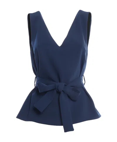 P.a.r.o.s.h Sleeveless Belted Top In Blue