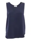 P.a.r.o.s.h Sleeveless Scoop Neck Blouse In Blue