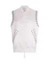 P.a.r.o.s.h Sleeveless Bomber Jacket With Studs In White