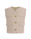 P.a.r.o.s.h Parosh Sleeveless Button-front Utility Vest In Sabbia