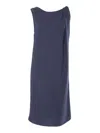 P.a.r.o.s.h Sleeveless Evening Dress With Draped Detail In Blue