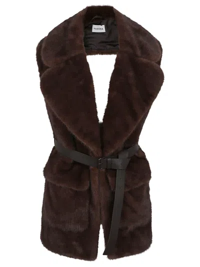 P.a.r.o.s.h Parosh Sleeveless Faux Fur Vest In Black