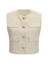 P.a.r.o.s.h . Sleeveless Gold-button Wool Vest In Multi
