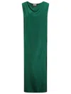 P.a.r.o.s.h . Sleeveless Green Silk Dress With Draped Neckline In Green