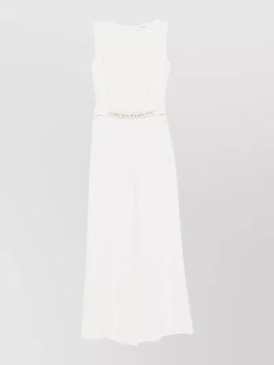 P.a.r.o.s.h Sleeveless Jumpsuit Silk And Nylon Blend In White