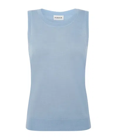 P.a.r.o.s.h . Sleeveless Knit Top In Blue