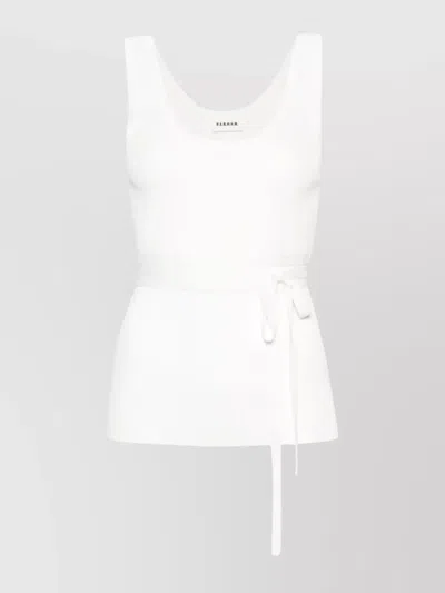 P.a.r.o.s.h Sleeveless Knit Top Waist Tie Detail In White