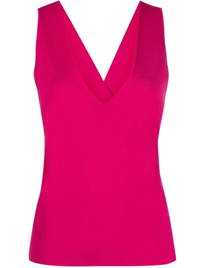 P.a.r.o.s.h Sleeveless Knitted Top In Fuxia