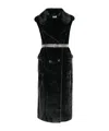 P.a.r.o.s.h Pathos Faux-fur Sleeveless Long Coat In Black