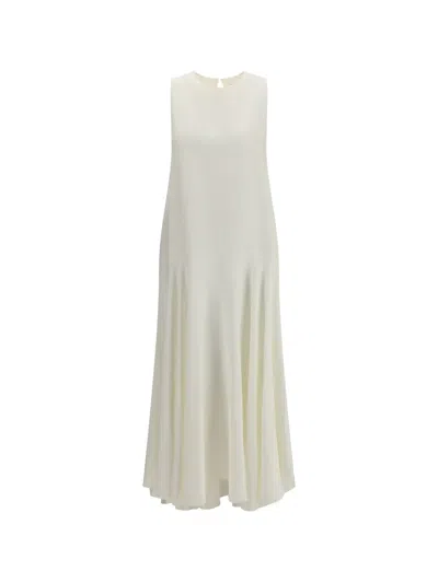 P.a.r.o.s.h Sleeveless Midi Dress In White