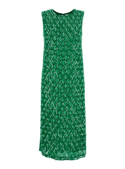 P.a.r.o.s.h Sequinned Midi Dress In Green
