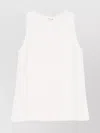 P.a.r.o.s.h Sleeveless Relaxed Fit Lightweight Scoop Neck Top In White