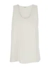 P.a.r.o.s.h . Sleeveless Round Neck Tank Top In White