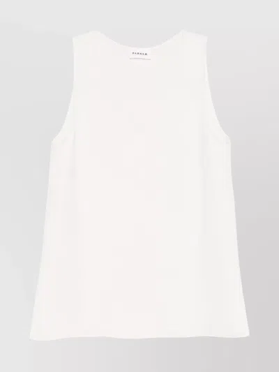 P.a.r.o.s.h Sleeveless Scoop Neck Relaxed Fit Top In White
