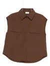 P.a.r.o.s.h Sleeveless Shirt In Brown