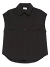 P.a.r.o.s.h Sleeveless Shirt Detail Box-pleat In Black