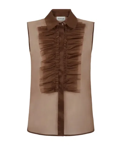 P.a.r.o.s.h Sleeveless Shirt In Brown