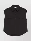 P.a.r.o.s.h Sleeveless Shirt Detail Box-pleat In Black