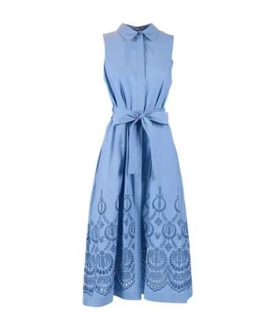 P.a.r.o.s.h Sleeveless Shirt Dress In Blue