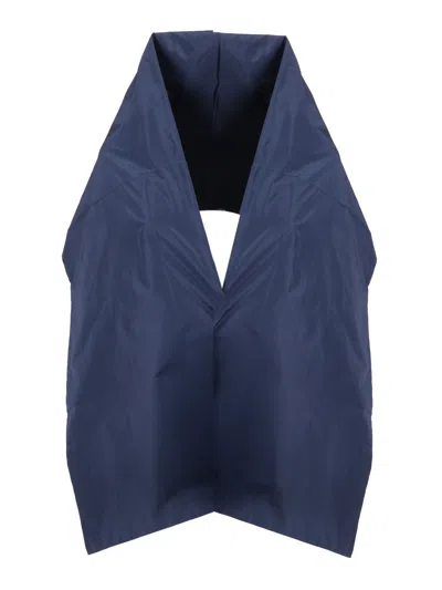 P.a.r.o.s.h Sleeveless Structured Shoulder Cover With Deep V-neckline In Black