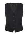 P.a.r.o.s.h Black Vest With Button Closure In Black