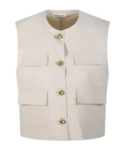P.a.r.o.s.h Button-fastening Flap-pocket Gilet In Neutral