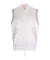 P.a.r.o.s.h Sleeveless Bomber Jacket With Studs In White