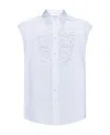 P.a.r.o.s.h Embroidered Sleeveless Shirt In White