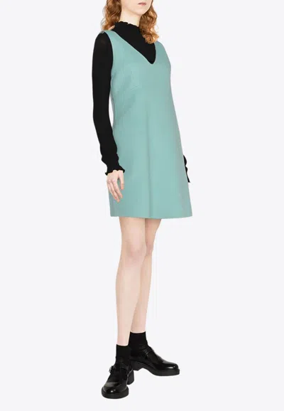 P.a.r.o.s.h Parosh Parosh Stud Detail Wool Mini Dress In Blue