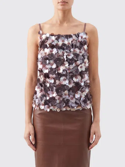 P.a.r.o.s.h Parosh Slim Fit Sequin-embellished Evening Top . With Square Neckline In Multi