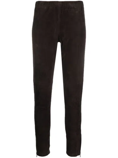 P.a.r.o.s.h Suede Leggings In Brown