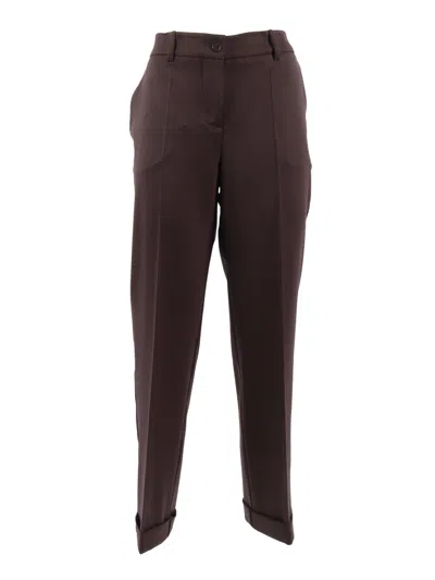 P.a.r.o.s.h Slim Fit Tailored Pants With Design In Brown