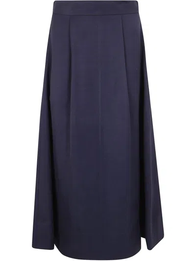 P.a.r.o.s.h Parosh Slub Texture Midi Skirt In Black