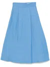 P.a.r.o.s.h Slub-texture Midi Skirt In Blue