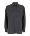 P.a.r.o.s.h Parosh Sophisticated Virgin Wool Blend Shirt With Classic Collar And Box-pleat Detail In Black