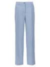 P.a.r.o.s.h . Straight-leg Pants With Pence Detailing In Light Blue