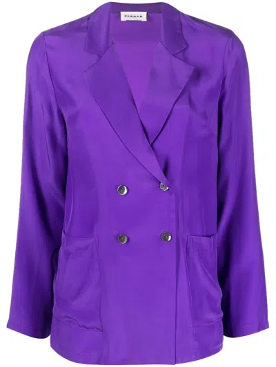 P.a.r.o.s.h Sofia Slouch Double-breasted Blazer In Violett