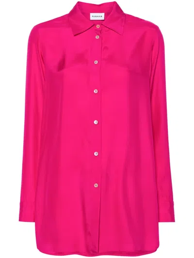 P.a.r.o.s.h Long-sleeve Silk Shirt In Pink