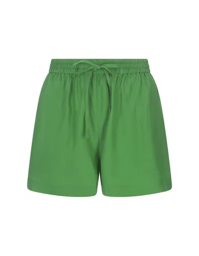 P.a.r.o.s.h Sofia Shorts In Green Silk