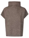P.a.r.o.s.h Soft Brown High-neck Sweater With Cropped Fit In Brown