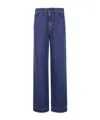 P.a.r.o.s.h . High-waisted Wide-leg Pants With Classic Five-pocket Design In Blue