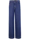 P.a.r.o.s.h . High-waisted Wide-leg Pants With Classic Five-pocket Design In Blue