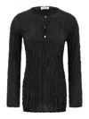 P.a.r.o.s.h Soph Blouse Button Detail Long Sleeves In Black