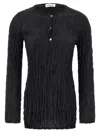 P.a.r.o.s.h Soph Blouse Button Detail Long Sleeves In Black