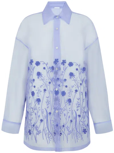 P.a.r.o.s.h Parosh Sorgente Blue Floral Shirt