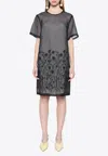 P.a.r.o.s.h Floral Embroidered Sheer Midi Dress In Black