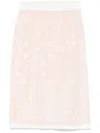 P.a.r.o.s.h Sorgente Floral Embroidered Midi Skirt In Green