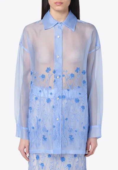 P.A.R.O.S.H SORGENTE TRANSPARENT SILK SHIRT